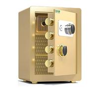 RLKHXBS Coffres-forts mécaniques, Petite Armoire sécurité Domestique en Acier 45 cm, prévention des incendies, antivol, boîte Rangement de Documents d'hôtel/Entreprise, doré