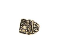 RLKHXBS Copper and Brass Handmade Maitreya Laughing Buddha Vintage Antique Ring