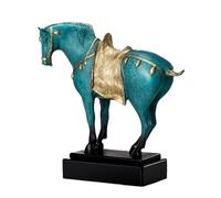RLKHXBS Decor Chinese Style Ornaments Bronze Painted Horse Office Home Entrance Decorations Brass Decorative Objects