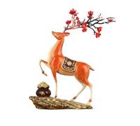 RLKHXBS Decor Handmade Metal Sika Nine-Color Deer Ornaments Home Living Room Porch Decoration Bronze Sculpture Brass Decorative Objects(C)
