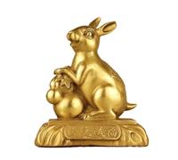 RLKHXBS Decor Statues Blessing Copper Brass Rabbit Ornaments Home Creative Crafts Office Decoration Desktop Figurines (A)