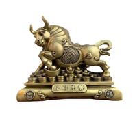 RLKHXBS Decor Statues Bogu Shelf Feng Shui Home Office Crafts Ornaments Brass Cow Sculpture Wealth Decoration Desktop Figurines (One Color A)