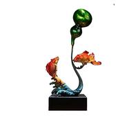RLKHXBS Décor Statues Creative Colored Copper Fish Decoration Ornement Home Living Room Entrance Blog Étude Crafts Desktop Figurines (A)