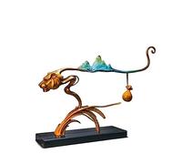 RLKHXBS Decor Statues Creative Colored Copper Tiger Statue Porch Living Room Decoration Home Crafts Decorations Desktop Figurines (A)