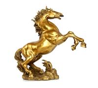 RLKHXBS Decor Statues Creative Crafts Brass Horse Ornaments Office Metal Home Lucky Wealth Decorations Desktop Figurines(S) (One Color S)