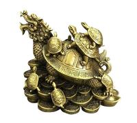 RLKHXBS Decor Statues Hotel Cashier Counter Brass Dragon Turtle Home Office Animal Ornaments Porch Decoration Desktop Figurines (One Color A)