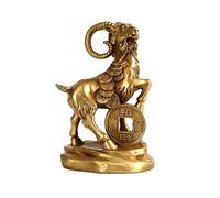RLKHXBS Decoration Copper Sheep Ornaments Home Office Decorations Attract Wealth and Good Luck Gift Collection Feng Shui Decor (Size : Brass)