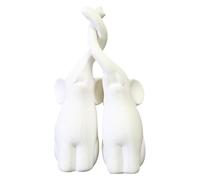 RLKHXBS Decoration des Amateurs d'éléphants de Table, des Statues de décoration d'éléphants Animaux de grès Figurines Elephant Statuette, pour la décoration Cadeau de Bonne Chance, Blanc,