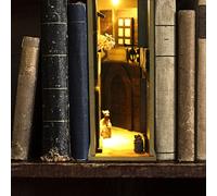 RLKHXBS Décoration d'halloween Serre-Bois en Bois, mystérieux Livre de Livre avec Thriller d'artisanat de lumière LED, Haband d'étanché