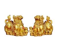 RLKHXBS Décoration Paire d'ornements de bravoure en cuivre pour améliorer l'étude de Salon de Bureau décorations de Fortune Feng Shui (Taille: m)