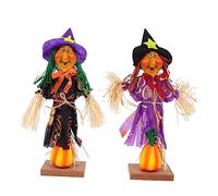 RLKHXBS Décorations d'halloween de sorcière 2pcs ornes citrouilles décorations de fête éclairage Couleurs aléatoires