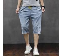 RLKHXBS Denim Shorts Men's Thin Middle Pants Loose Casual Summer Capris Jeans Men Clothes Streetwear