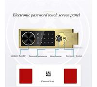 RLKHXBS Digital Security Cabinet Steel Small w/Deadbolt Lock Home Office Use for Deposit Money Cash (Touch Screen Password + Mobile Phone Unlock) (Color : Brown)