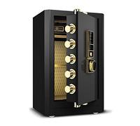 RLKHXBS Digital Security Fingerprint Biometric Lock Cash Strong with Number Keys Emergency Lock (Color : Black)