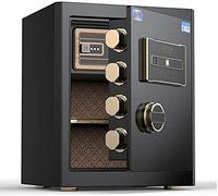 RLKHXBS Document safes Fire and Waterproof Fingerprint Home Steel Safe for Office Hotel Jewelry Cash,Black