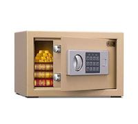 RLKHXBS Electronic Security Portable Digital Cabinet with Keypad Lock Solid Steel Great for Home Office Hotel Business Cash Wallet (Color : Gold)