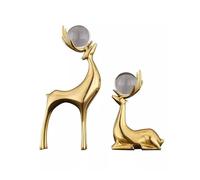 RLKHXBS Feng Shui Decoration Creative Copper Deer Ornament Wine Cabinet Decorations Home Living Room Luxury Crafts Housewarming Gift Desktop Ornaments