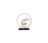 RLKHXBS Feng Shui New Chinese Style Pure Copper Plum Blossom Deer Ornament Creative Living Room Entrance Wine TV Cabinet Decoration Desktop Ornaments(Gold,Small)