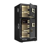 RLKHXBS, Fireproof Waterproof Deposit Fingerprint Security Lock Cabinets Cash Strong Solid Steel Jewelry Money ES with Deadbolt Brown for Home (Blac