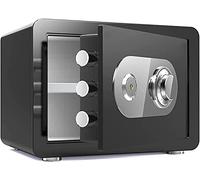 RLKHXBS, Fireproof Waterproof Money Money for Home Fire-Proof and Anti-Smashing Mechanical,Small Household Steel Lockers,Waterproof and Anti-Theft for Home (Bla