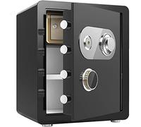 RLKHXBS Fireproof Waterproof Safe Household Anti-Theft Storage Box with Small Private Door is Built in Jewellery Mechanical Password Lock for Home Office Cash Use Storage,Black