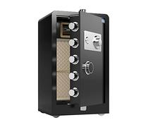 RLKHXBS, Fireproof Waterproof Security Digital Cabinet Heavy-Duty Steel, Fireproof and Waterproof Cabinet, Large 60cm/70cm/80cm Anti-Theft, W (Bla