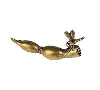 RLKHXBS Four Treasures of The Study: Pure Brass Dragonfly Root Small Ornament, Antique Calligraphy Special Pen Holder, Solid Copper Paperweight
