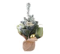 RLKHXBS Fournitures d'arbres de décoration de Noël pour Micro Bouquet de pin, Accessoire de décoration de Table, décoration en Toile de Jute, Festival, nœud, Petite Base, décoration de Vacances,