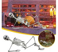 RLKHXBS Halloween Skeleton Prop, Halloween Squelette Grandeur Nature, Corps Complet articulations posables squelettes, Humain de la Vie à la Main du crâne à Pleine Taille