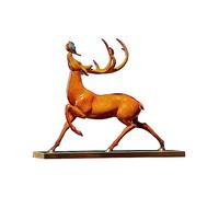 RLKHXBS Home Decor Statues Colored Copper Deer Living Room Porch Ornaments Handicrafts Office Decoration Artwork Desktop Figurines (A)