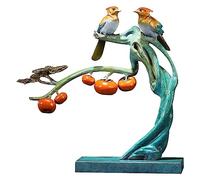 RLKHXBS Home Decor Statues Colored Copper Persimmon Decoration Souvenir Handicraft Statue Living Room Porch Office Decorations Desktop Figurines (A)