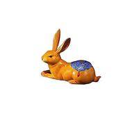 RLKHXBS Home Decor Statues Creative Colored Copper Rabbit Statue Living Room Porch Office Decoration Handmade Artwork Desktop Figurines (B)