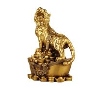 RLKHXBS Home Decor Statues Salon Office Shop Copper Tiger Ornements Crafts Entrance COMPTENDRE Top Decoration Desktop Figurines (S) (S)