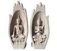 RLKHXBS Home Living Room Sandstone Hand Sculpture Crafts Buddha Statue Ornaments Meditation Decor Buddhist Statues (Color : B)