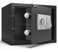 RLKHXBS Household Small, Fingerprint Deposit Box, Steel Password Safe, Fireproof Waterproof for Home Office Hotel, 20 20cm