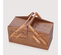 RLKHXBS Huge Leather/Case/Storage Organizer Wooden Cosmetic Case Portable Necklace Hand Ornament