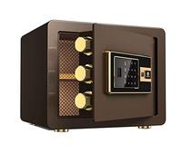 RLKHXBS Ignifuge étanche, sécurisé par Empreinte Digitale, Mot de Passe électronique, Coffre-Fort pour papiers d'identité, Documents A4, Ordinateurs Portables, Bijoux 30 cm, Marron