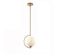 RLKHXBS Indoor Chandelier, Chandelier Bedroom Living Room Suspension Light High Light Transmission Glass Hanging Lamp Hotel Restaurant Single Head Ceiling Lamp, Home Decoration Metal P