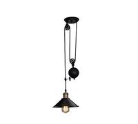 RLKHXBS Indoor Chandelier, Pulley Chandelier Push Button Freely Adjustable Hanging Iron + Glass Material Energy Saving LED Lighting Equipment Suitable for Ceiling Bar Living Room Dining Table