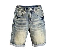 RLKHXBS Men Short Shorts Summer Denim Pants Stretch Slim Straight Leisure Essential Shorts Mens Jeans