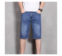 RLKHXBS Men's Denim Shorts Summer Loose Thin Section Light Blue Jeans Shorts Five-Point Pants