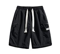 RLKHXBS Men's Work Shorts Sports Casual Black Trend Comfortable Summer Comfortable and Breathable Shorts