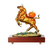 RLKHXBS Porch Copper Cattle Market Ornament Living Room Home Office Entrance Decoration Opening Ornaments for The Home(A)