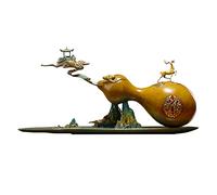 RLKHXBS Porch Decoration Copper Gourd Entryway Ornament Living Room Blessing Double to Crafts Art Large Sculpture Souvenir Ornaments for The Home