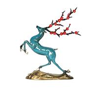 RLKHXBS Porch Decoration Deer Color Copper Elk Living Room Entrance Office Creative Home Decorations Opening Housewarming Craft Ornaments for The Home(B)