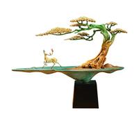 RLKHXBS Porch Decoration Full Copper Pine Ornament Living Room Entrance Zen Crafts Decorative Art Sculpture Ornaments for The Home