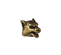 RLKHXBS Pure Copper Domineering Wolf Head Keychain Umbrella Rope, Animal Pendant, Antique Color Brass Handicraft