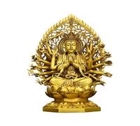 RLKHXBS Pure Copper Thousand-Handed Guanyin Home Worship Buddha Statue Office Living Room Crafts Ornaments Buddhist Statues
