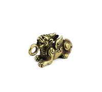 RLKHXBS Retro Handmade Solid Brass Auspicious Beast Keychain Men's and Women's Creative Copper Animal Pendant