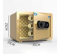 RLKHXBS s Wall s Electronic Home All Steel Household 25cm Office Fingerprint Bedside Table (Color : Gold Size : 352525cm)